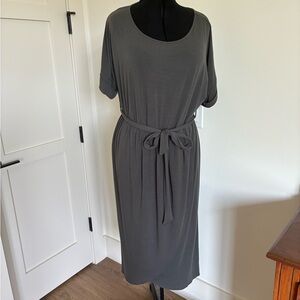 Zenana Outfitters Charcoal Midi Dress